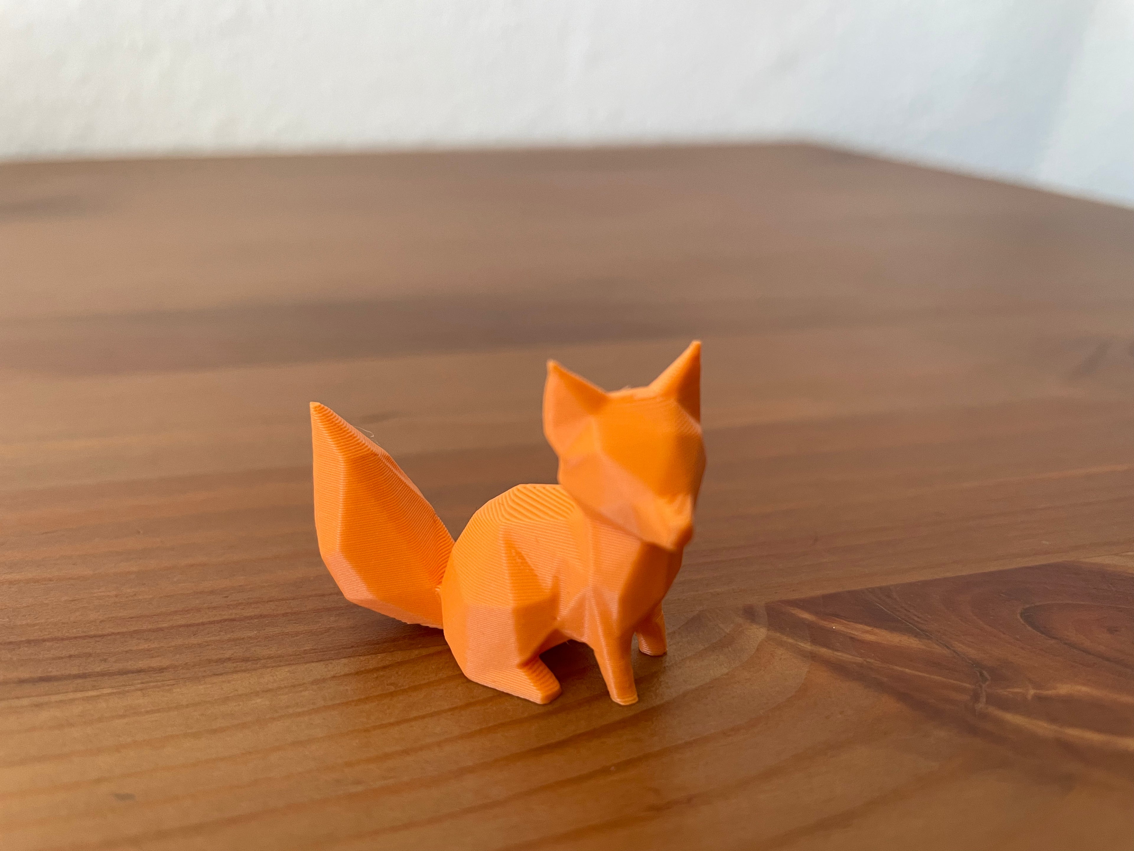 3D-Druck Fuchs orange im Stil "low poly"