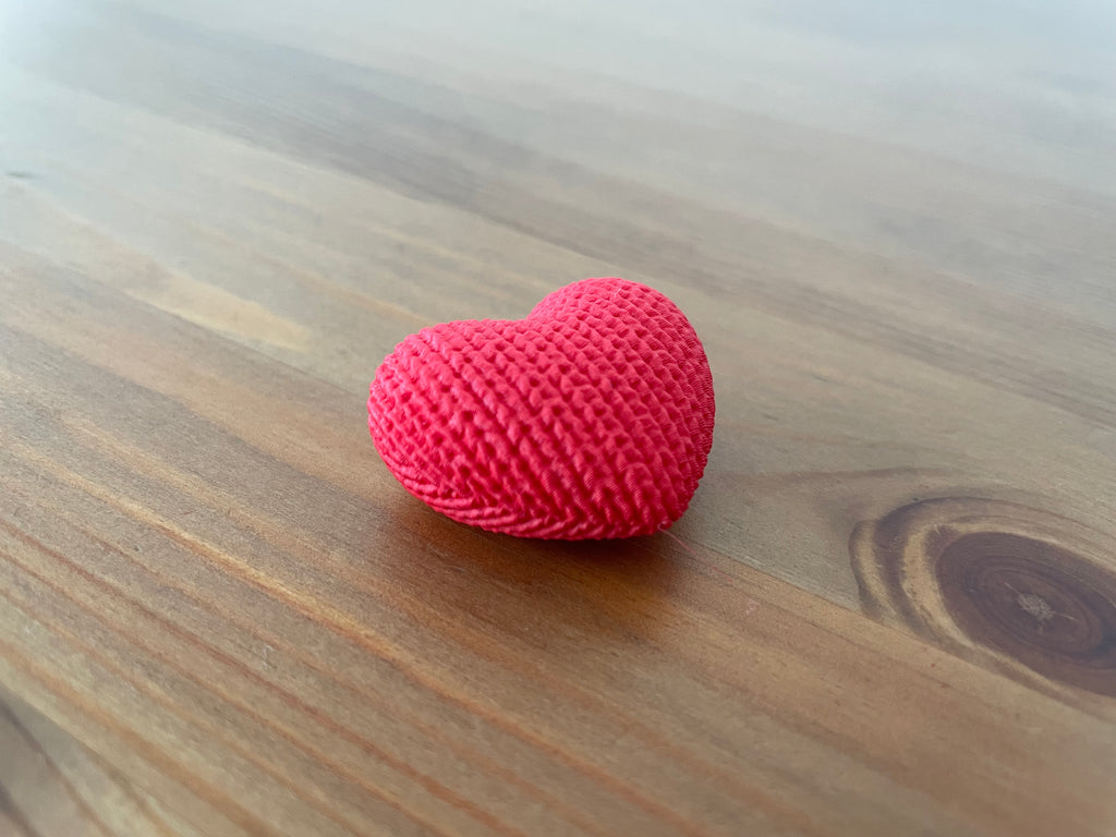 3D-Druck Herz im Stil "gestrickt"