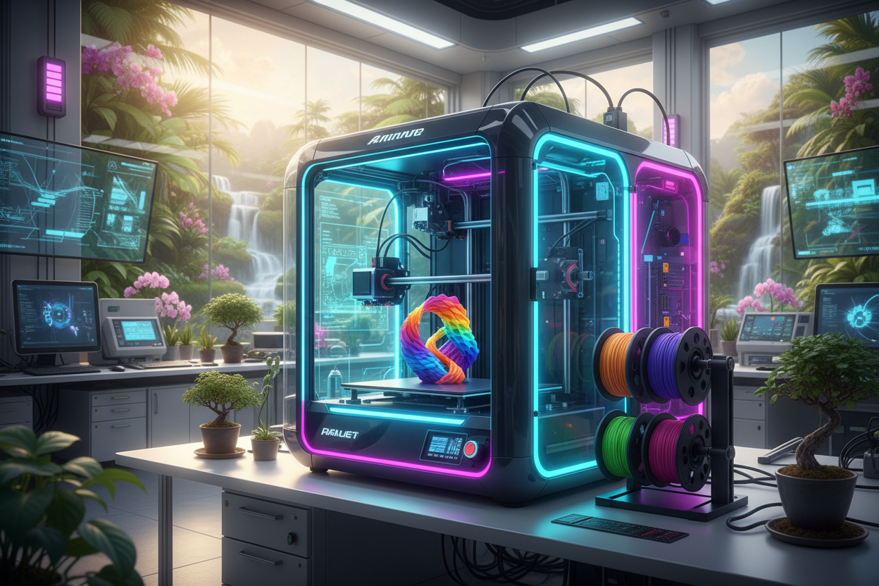 Moderner 3D-Drucker im Technologielabor